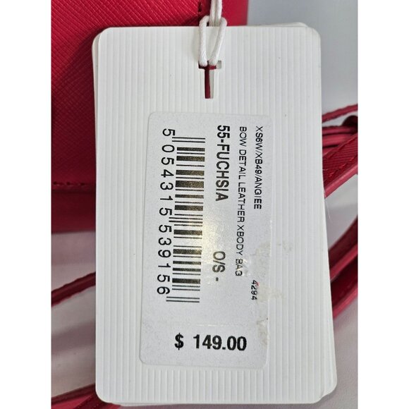 Ted Baker Women's Fuchsia Leather Angiee Bow Detail Shoulder Bag Size Small 2173 - Picture 7 of 12